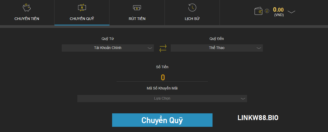 Giao dịch chuyển quỹ trước khi tham gia